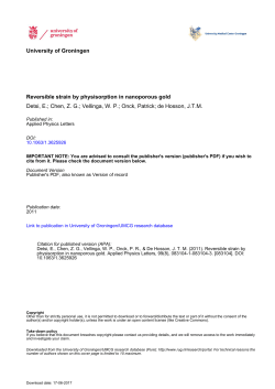 Reversible strain by physisorption in nanoporous gold Detsi, E