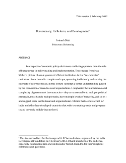 Bureaucracy, Its Reform, and Development