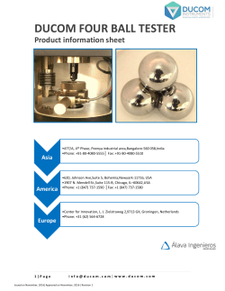 Four Ball Tester Data Sheet (Mar 09)