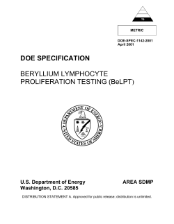 Beryllium Lymphocyte Proliferation Testing (BeLPT)