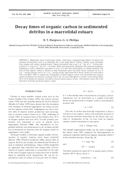 Decay times of organic carbon in sedimented detritus in a macrotidal