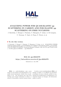 ANALYZING POWER FOR QUASI-ELASTIC pp SCATTERING