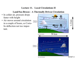 Lecture 11. Local Circulations II Land/Sea Breeze