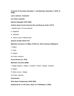 Concerts of Thursday, December 1, and Saturday, December 3