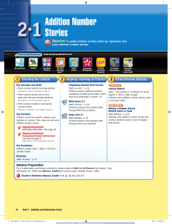 Addition Number Stories