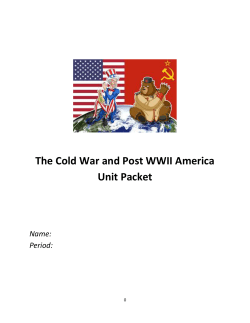 The Cold War and Post WWII America Unit Packet