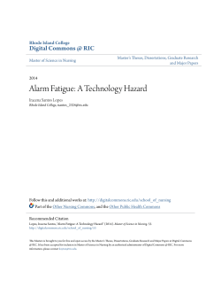 Alarm Fatigue: A Technology Hazard
