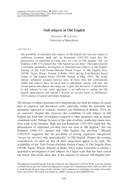 Null subjects in Old English