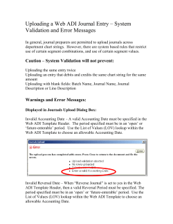 Uploading a Web ADI Journal Entry &ndash; System Validation and Error