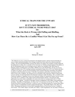 Ethical Traps for the Unwary