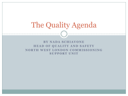 The Quality Agenda