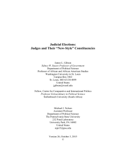Judicial Elections: Judges and Their &ldquo;New-Style
