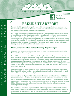 president`s report - the lake placid club lodges