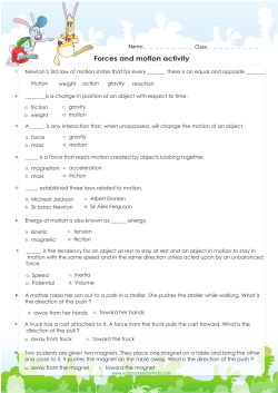 Force and motion worksheet