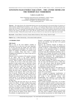 einsteins mass energy equation &ndash; the atomic bomb and the modern