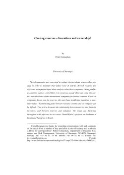 Chasing reserves - Incentives and ownership