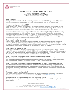 AHRP Vesting FAQ