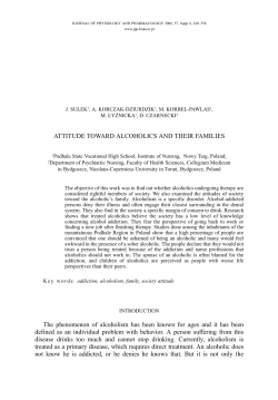 ATTITUDE TOWARD ALCOHOLICS AND THEIR FAMILIES The