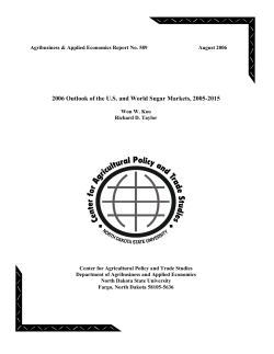 2006 Outlook of the U.S. and World Sugar Markets, 2005-2015