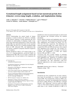 Gestational length assignment based on last menstrual period, first
