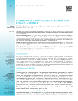 Assessment of Hand Functions in Patients with Chronic Hepatitis B