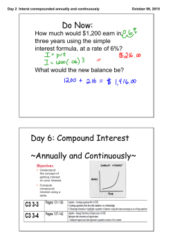 Day 2 Interst conmpounded annually and continuously