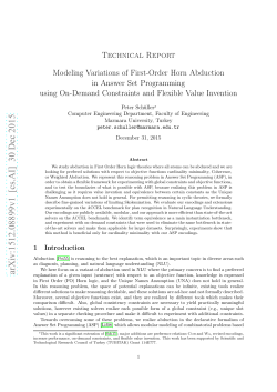 Modeling Variations of First-Order Horn Abduction in Answer Set