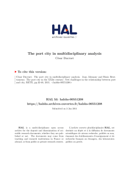 The port city in multidisciplinary analysis - Hal-SHS