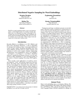 Distributed Negative Sampling for Word Embeddings