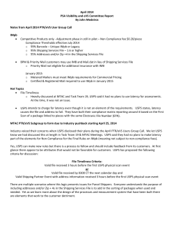 April 2014 PSA Visibility and eVS Committee Report By John
