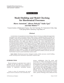 Model Building and Model Checking for Biochemical Processes