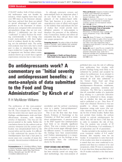 Do antidepressants work? - Evidence