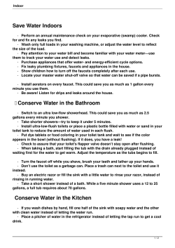 Save Water Indoors Conserve Water in the Bathroom Conserve