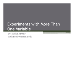 Experiments with more than one independent variable (part 1)