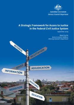 A strategic framework for access to justice in the federal civil justice