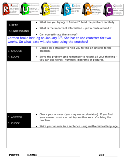 Carmen broke her leg on January 3rd. She has to use crutches for