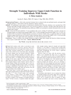 Strength Training Improves Upper-Limb Function in Individuals With