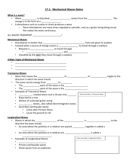 17.1: Mechanical Waves Notes