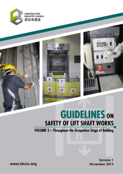 Guidelines on Safety of Lift Shaft Works: Volume 3