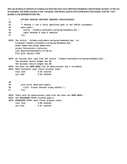 SAS Log showing 3 methods of reading raw data files from your