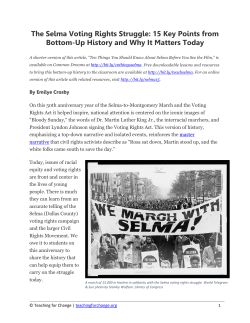 The Selma Voting Rights Struggle: 15 Key Points from Bottom