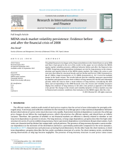 MENA stock market volatility persistence: Evidence
