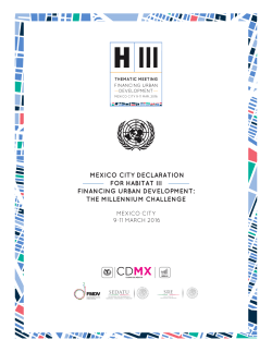 MEXICO CITY DECLARATION FOR HABITAT III FINANCING