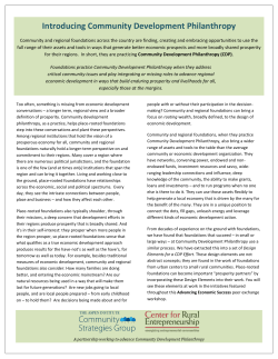 Introducing Community Development Philanthropy