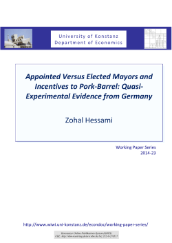 Appointed Versus Elected Mayors and Incentives to Pork