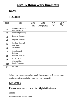Level 5 Homework booklet 1 - Kingswood Secondary Academy