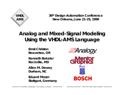 Analog and Mixed-Signal Modeling Using the VHDL