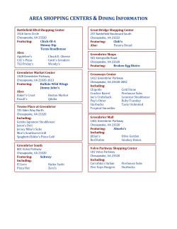 area restaurants and shopping centers.