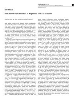 Short tandem repeat markers in diagnostics: what`s in a repeat?