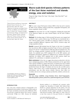Macro-scale bird species richness patterns of the East Asian